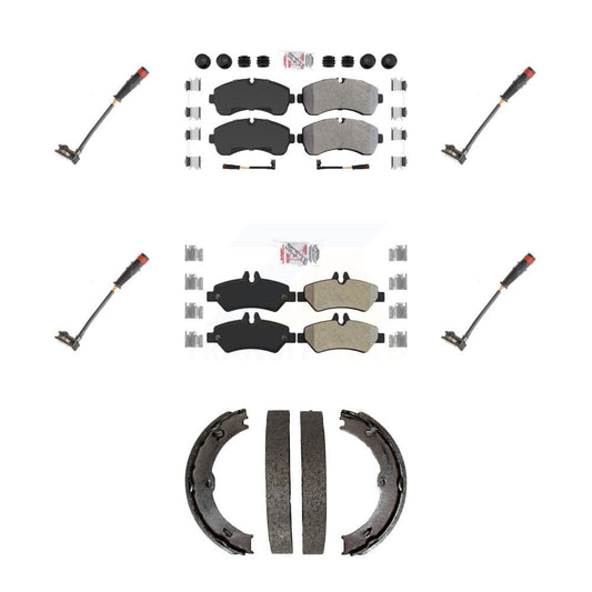 Ceramic Brake Pad Extra Wear Sensor Front Rear Kit (7Pc) For Dodge Sprinter 3500