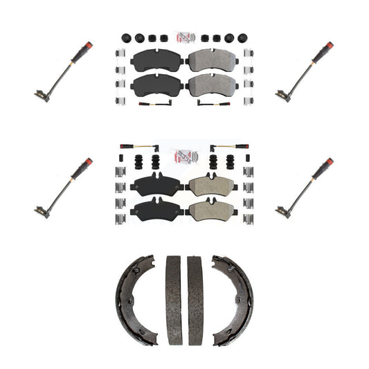 Ceramic Brake Pad Extra Wear Sensor Front Rear Kit (7Pc) For Dodge Sprinter 3500