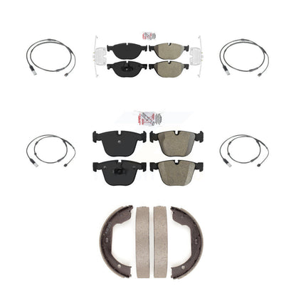 Ceramic Brake Pads Wear Sensor Front Rear Kit (7Pc) For 2012 BMW 750i GAS engine