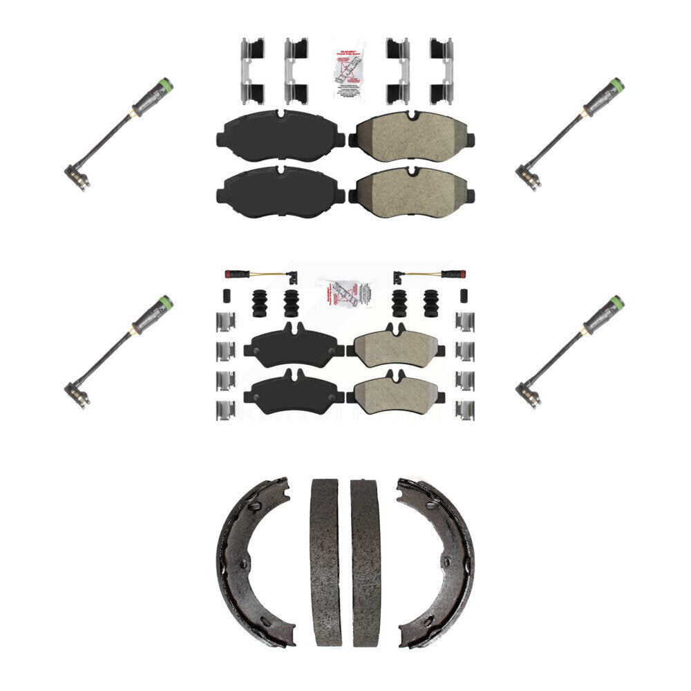 Ceramic Disc Brake Pads And Extra Wear Sensors Front Rear Kit For