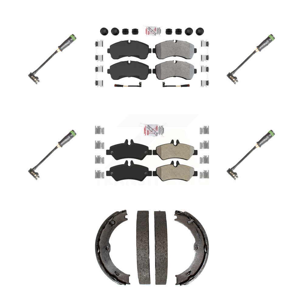 Ceramic Disc Brake Pads And Extra Wear Sensors Front Rear Kit For