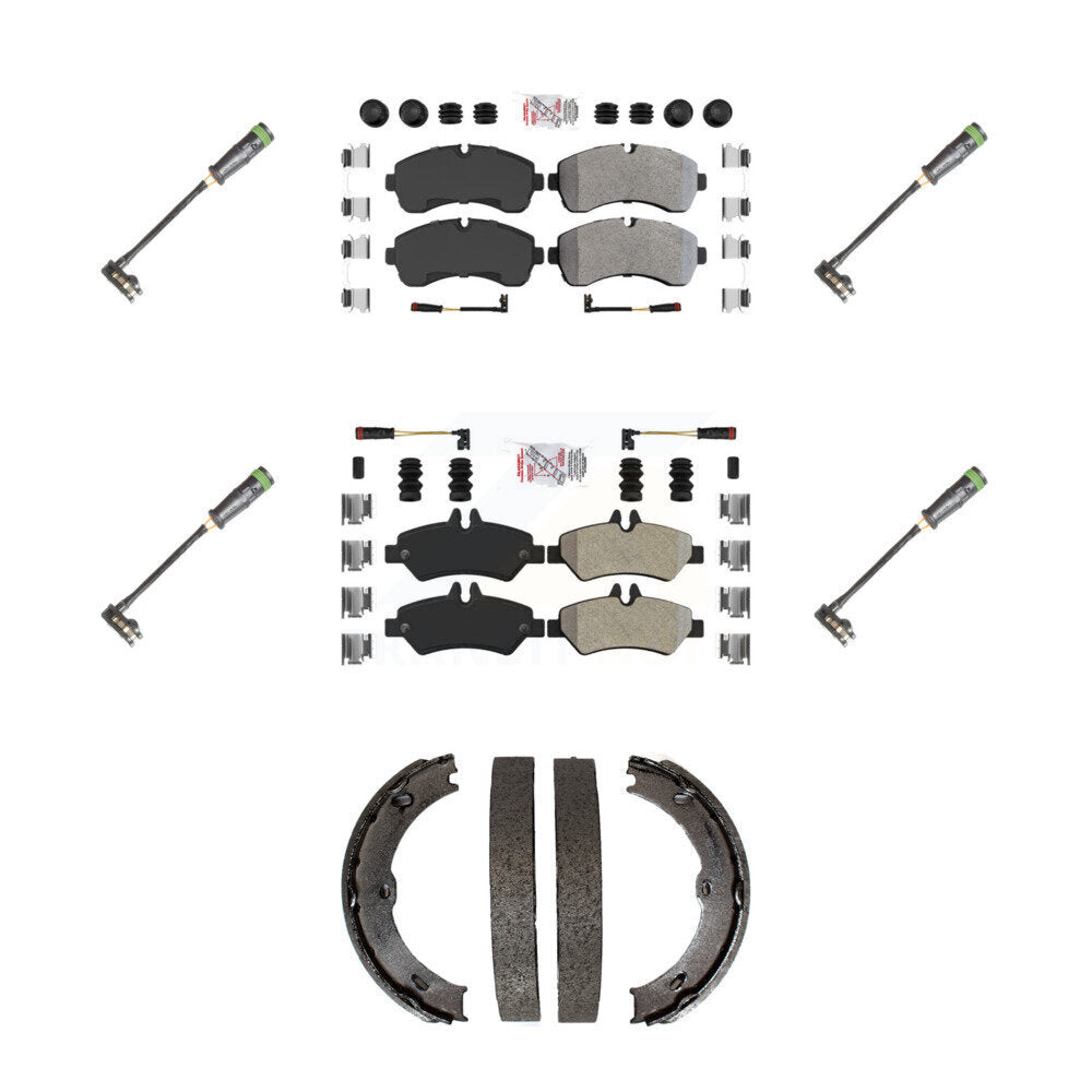 Ceramic Disc Brake Pads And Extra Wear Sensors Front Rear Kit For
