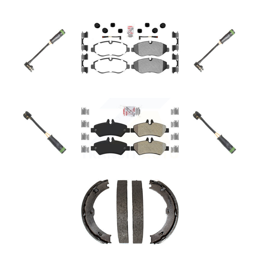 Ceramic Disc Brake Pads And Extra Wear Sensors Front Rear Kit For