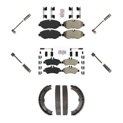 Ceramic Disc Brake Pads And Extra Wear Sensors Front Rear Kit For