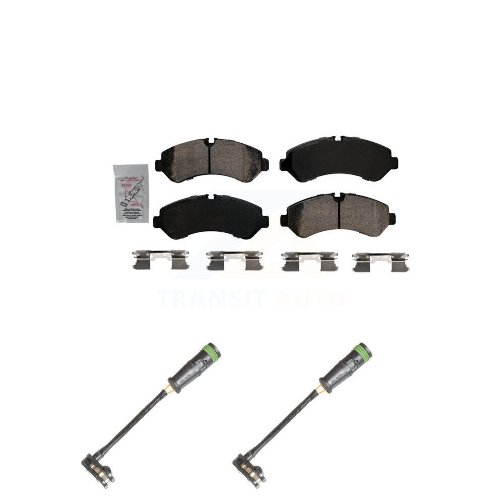 Ceramic Disc Brake Pads And Wear Sensors Rear Kit For Freightliner Sprinter 3500