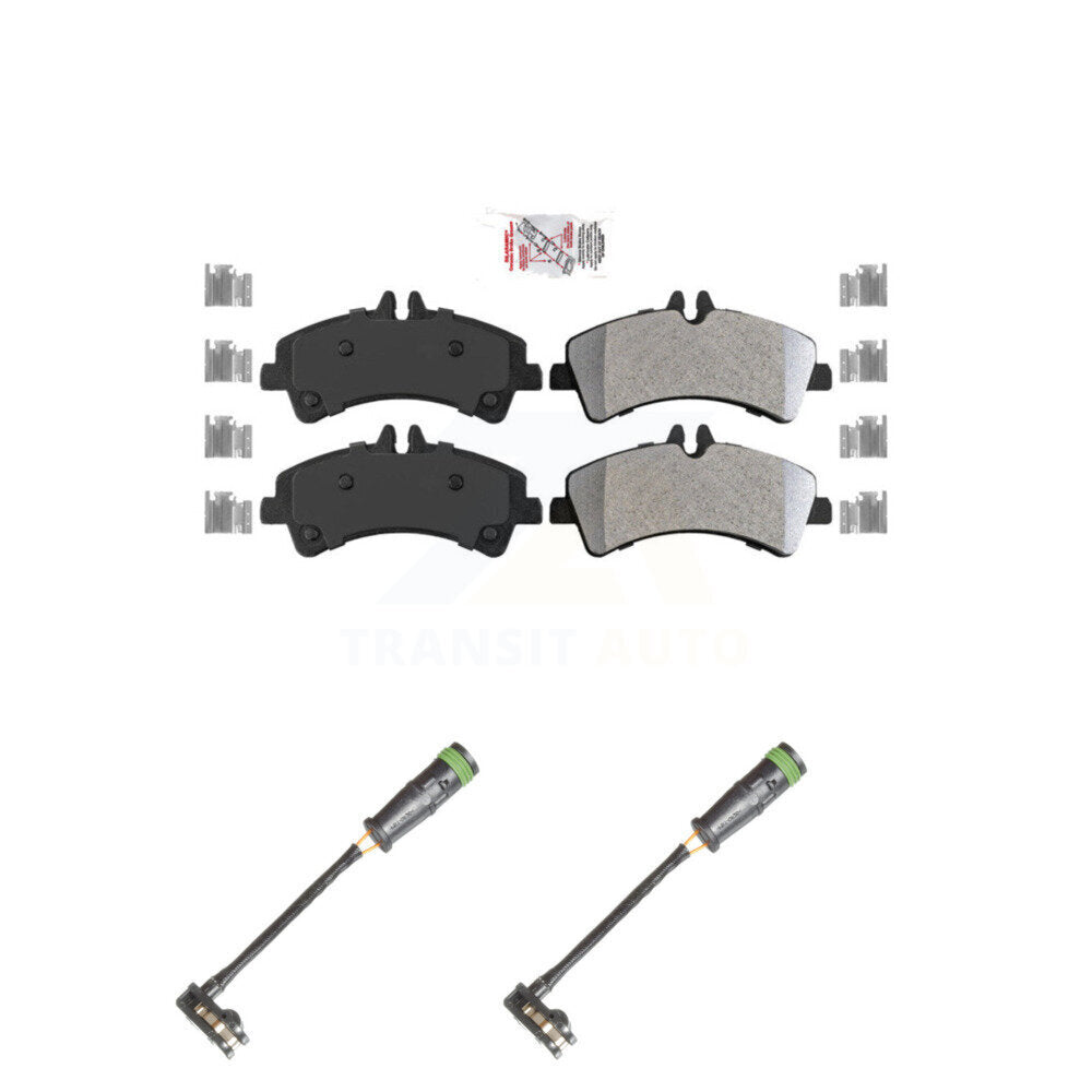 Ceramic Disc Brake Pads And Wear Sensors Rear Kit For Freightliner Sprinter 3500