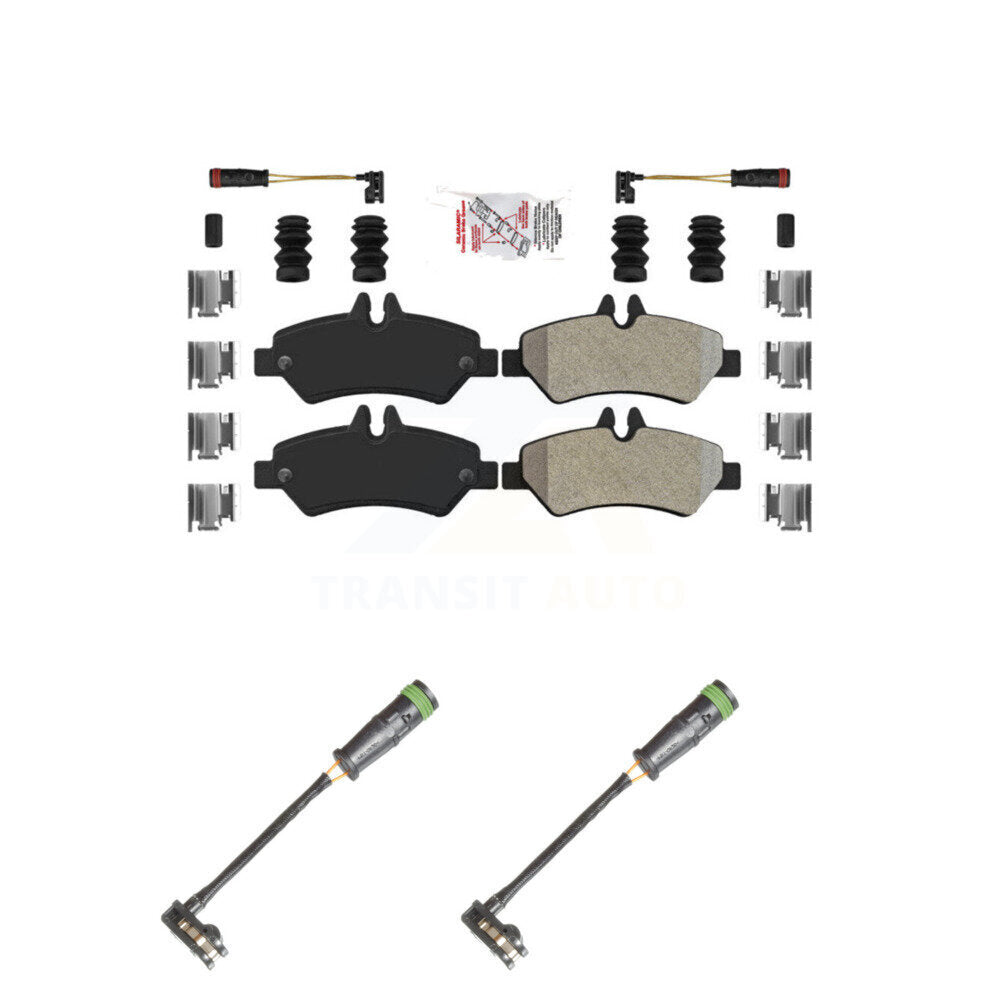 Ceramic Brake Pad Extra Wear Sensor Rear Kit For Freightliner Sprinter 2500 3500