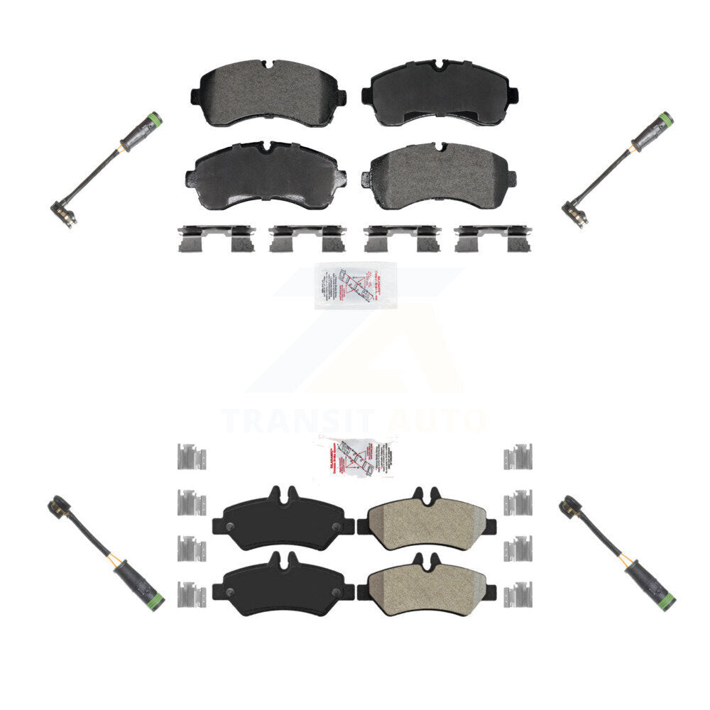 Ceramic Brake Pad And Wear Sensor Front Rear Kit For Mercedes-Benz Sprinter 3500