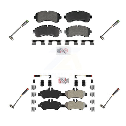 Ceramic Disc Brake Pads And Extra Wear Sensors Front Rear Kit For