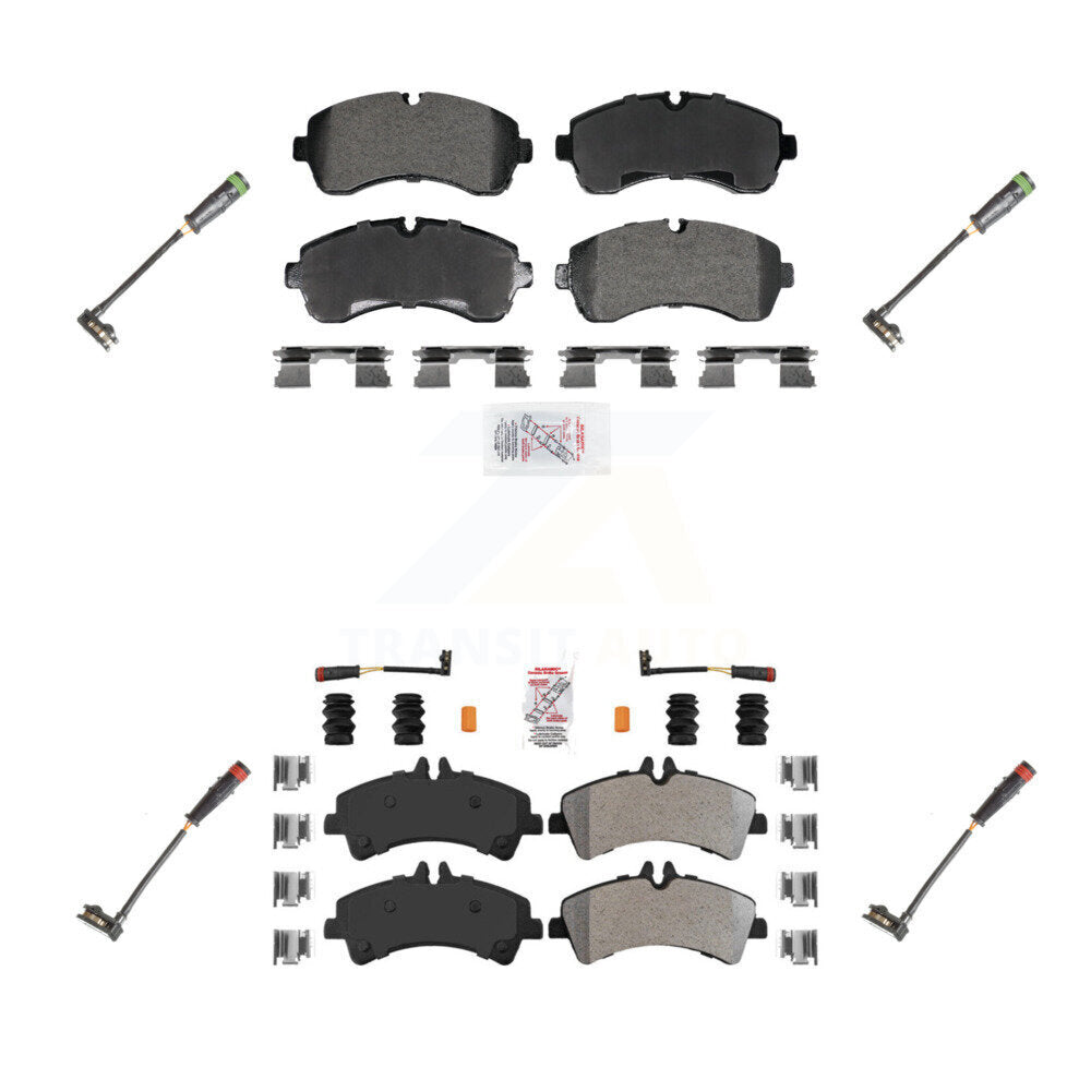 Ceramic Disc Brake Pads And Extra Wear Sensors Front Rear Kit For