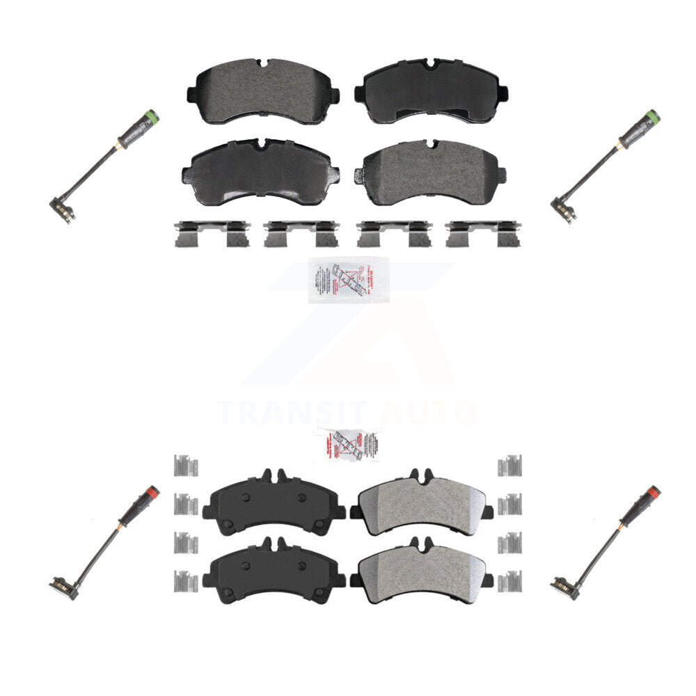 Ceramic Brake Pad And Wear Sensor Front Rear Kit For Mercedes-Benz Sprinter 3500