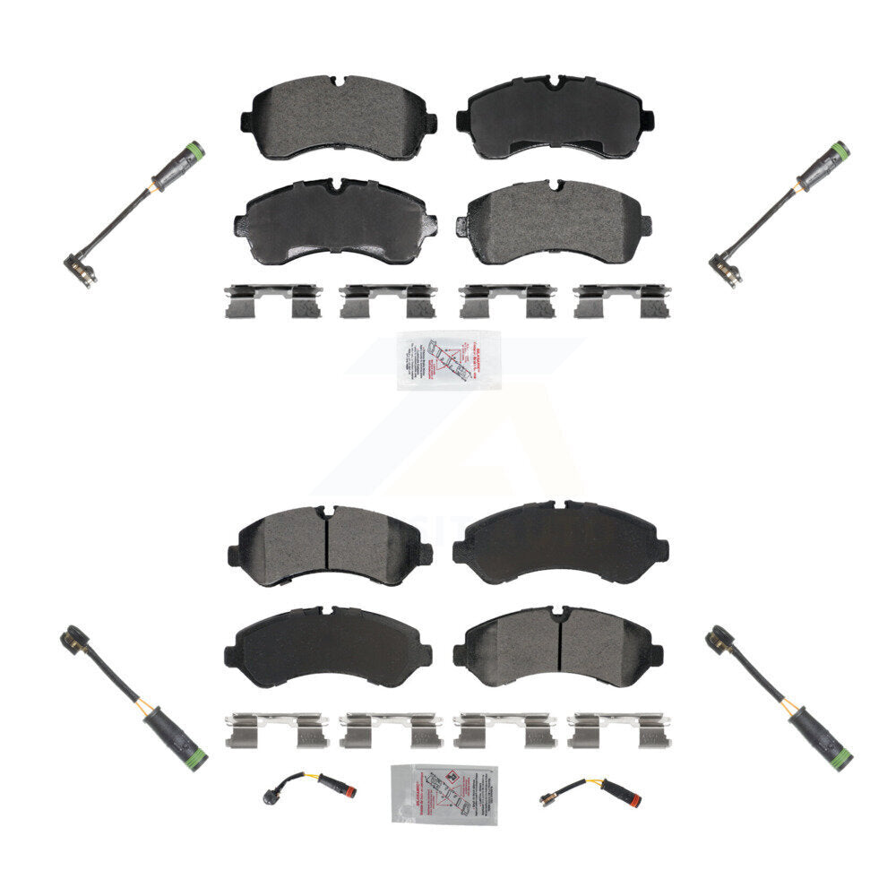 Ceramic Disc Brake Pads And Extra Wear Sensors Front Rear Kit For