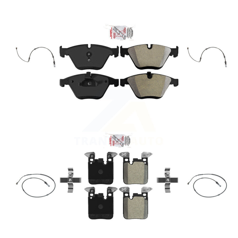 Ceramic Brake Pad & Wear Sensor Front Rear Kit For 2013 BMW 335i Sedan with 3.0L