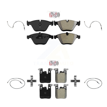 Ceramic Brake Pad & Wear Sensor Front Rear Kit For 2013 BMW 335i Sedan with 3.0L