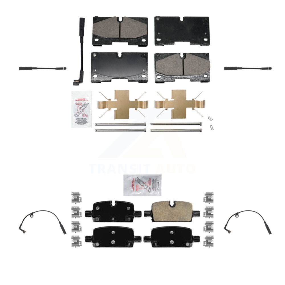 Ceramic Brake Pad & Extra Wear Sensor Front Rear Kit For GMC Chevrolet Silverado