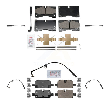 Ceramic Brake Pad & Extra Wear Sensor Front Rear Kit For GMC Chevrolet Silverado