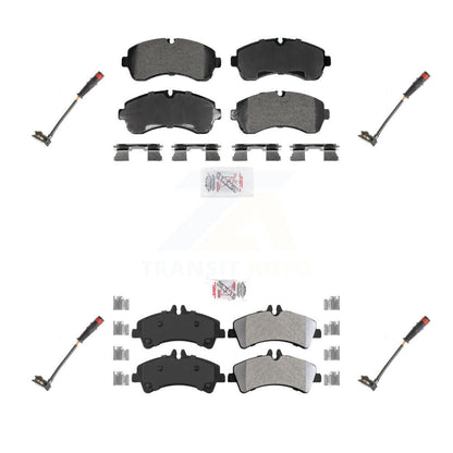 Ceramic Brake Pad & Wear Sensor Front Rear Kit For 2009 Dodge Sprinter 3500 3.0L