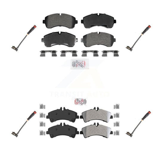 Ceramic Brake Pad & Wear Sensor Front Rear Kit For 2009 Dodge Sprinter 3500 3.0L