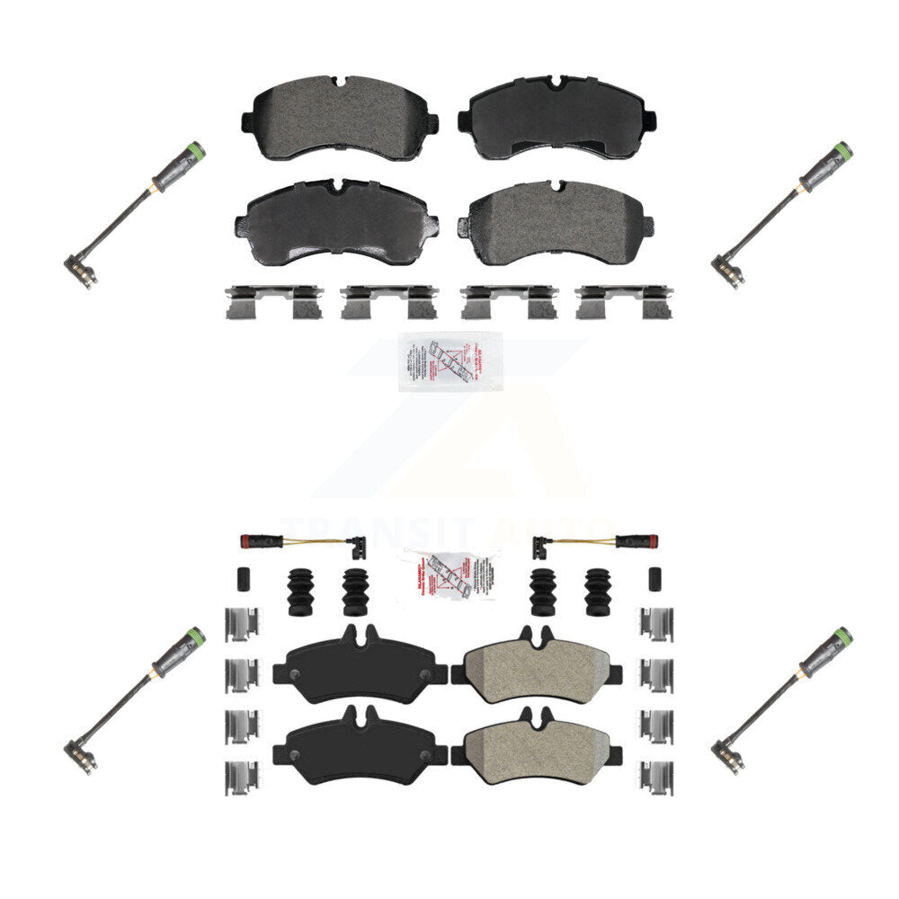 Ceramic Disc Brake Pads And Extra Wear Sensors Front Rear Kit For