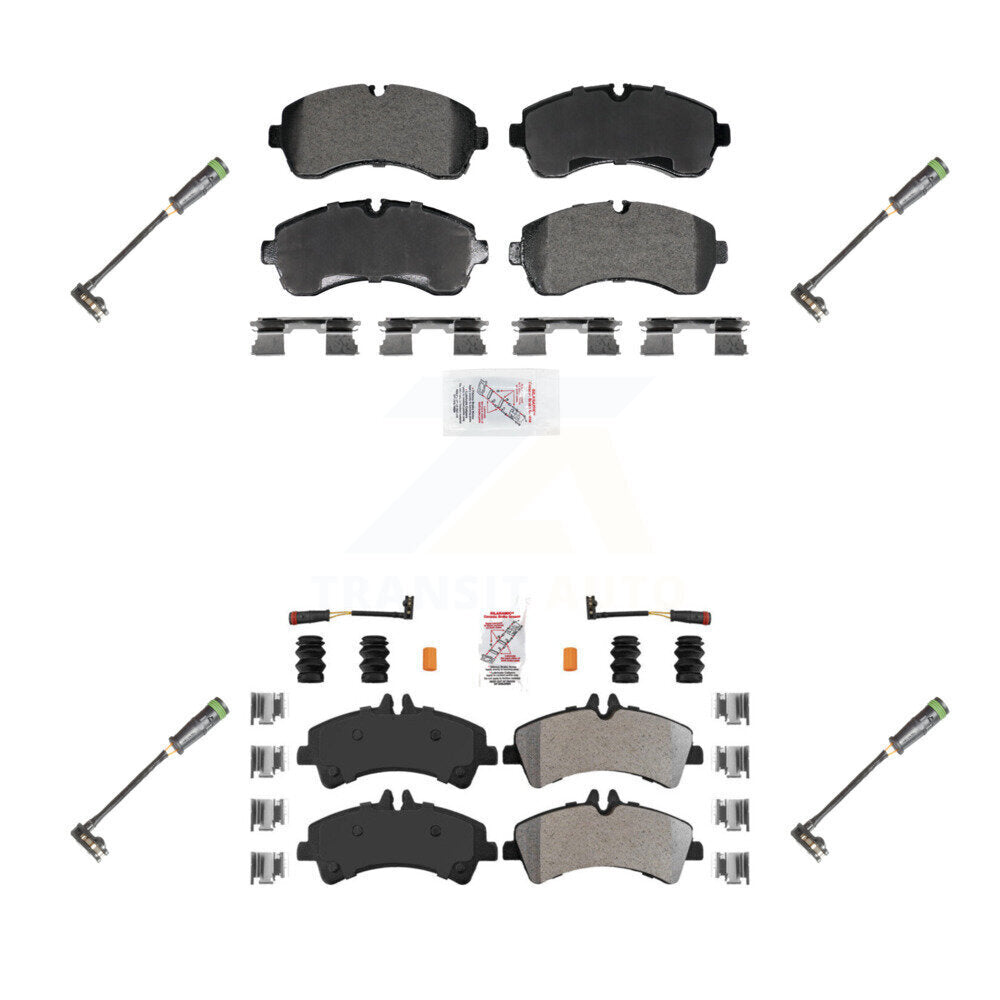 Ceramic Disc Brake Pads And Extra Wear Sensors Front Rear Kit For