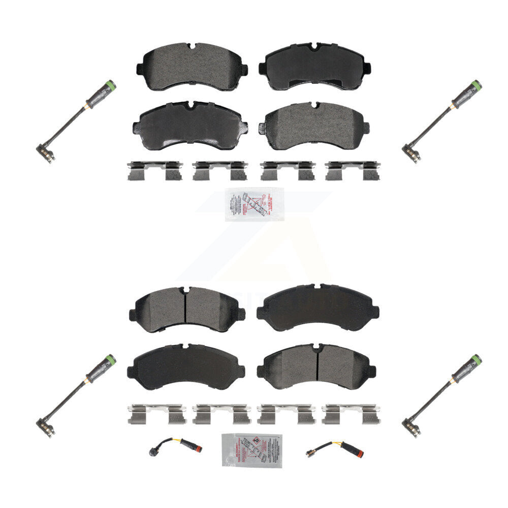 Ceramic Disc Brake Pads And Extra Wear Sensors Front Rear Kit For
