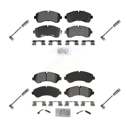 Ceramic Disc Brake Pads And Extra Wear Sensors Front Rear Kit For