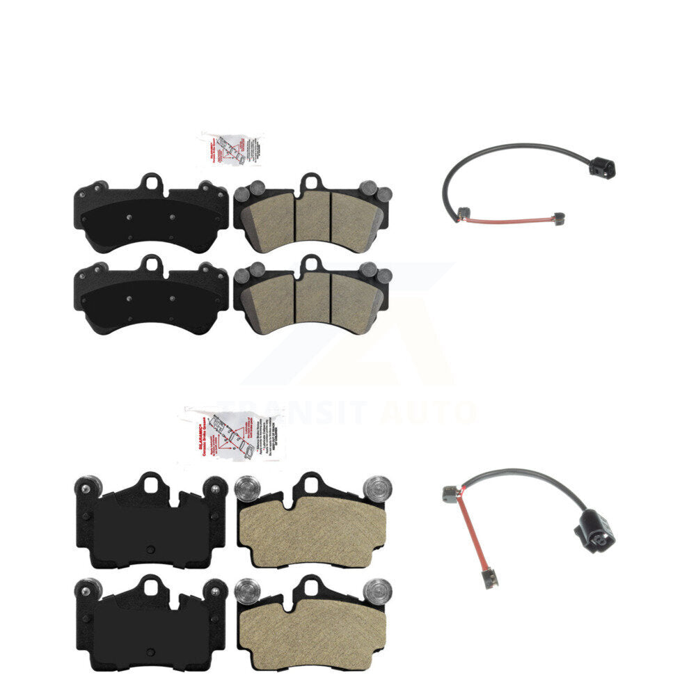 Ceramic Disc Brake Pads And Wear Sensors Front Rear Kit For Porsche Cayenne