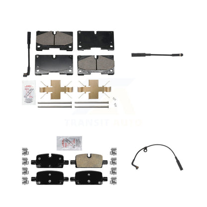Ceramic Brake Pad & Extra Wear Sensor Front Rear Kit For GMC Chevrolet Silverado