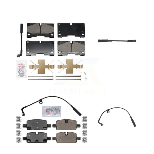 Ceramic Brake Pad & Extra Wear Sensor Front Rear Kit For GMC Chevrolet Silverado