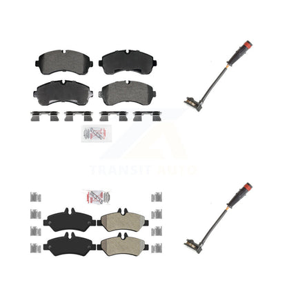 Ceramic Brake Pad & Wear Sensor Front Rear Kit For 2009 Dodge Sprinter 3500 3.0L