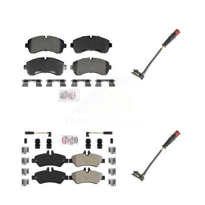 Ceramic Brake Pads Extra Wear Sensor Front Rear Kit For Dodge Sprinter 3500 3.0L