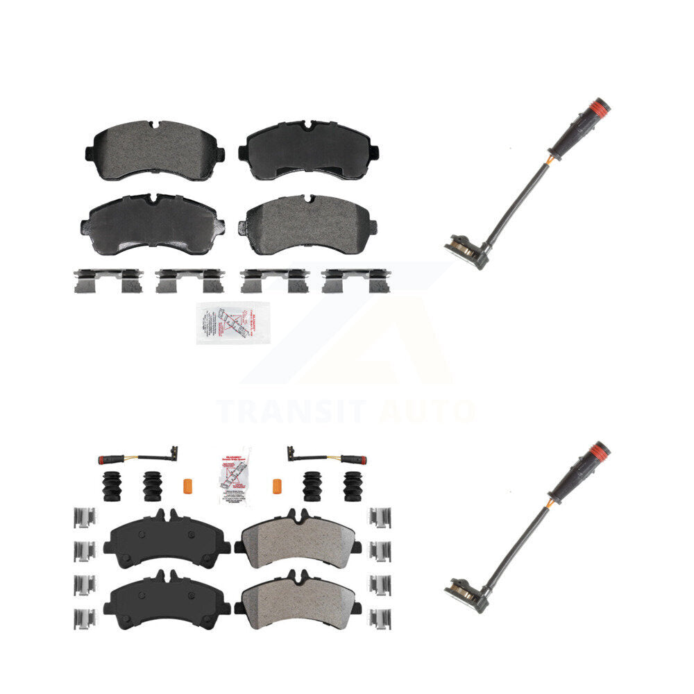 Ceramic Brake Pads Extra Wear Sensor Front Rear Kit For Dodge Sprinter 3500 3.0L