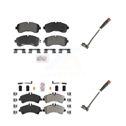 Ceramic Brake Pads Extra Wear Sensor Front Rear Kit For Dodge Sprinter 3500 3.0L