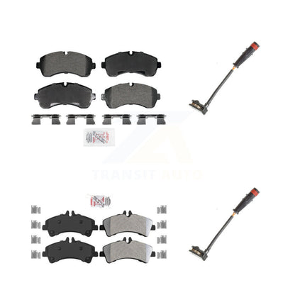 Ceramic Brake Pad & Wear Sensor Front Rear Kit For 2009 Dodge Sprinter 3500 3.0L
