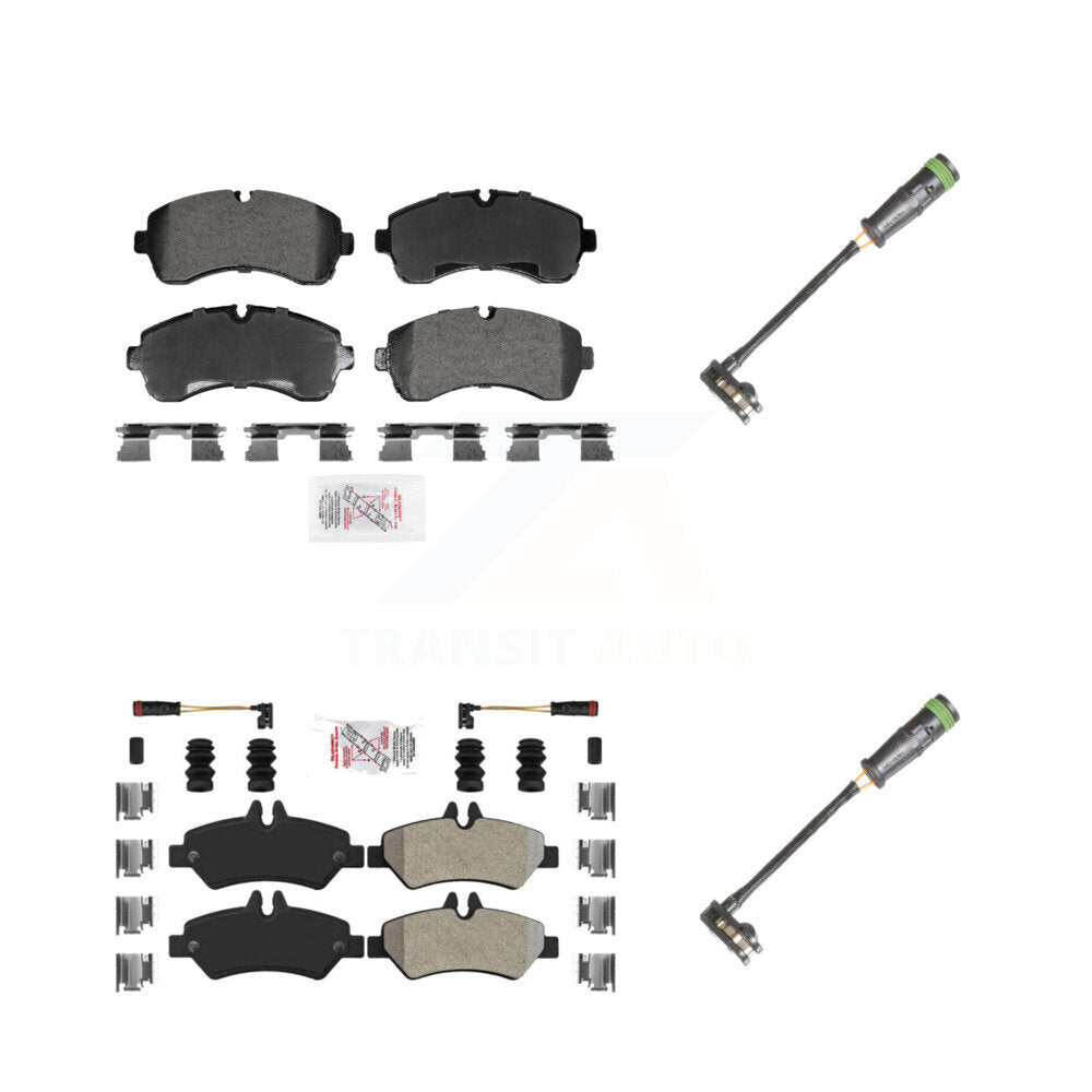 Ceramic Disc Brake Pads And Extra Wear Sensors Front Rear Kit For