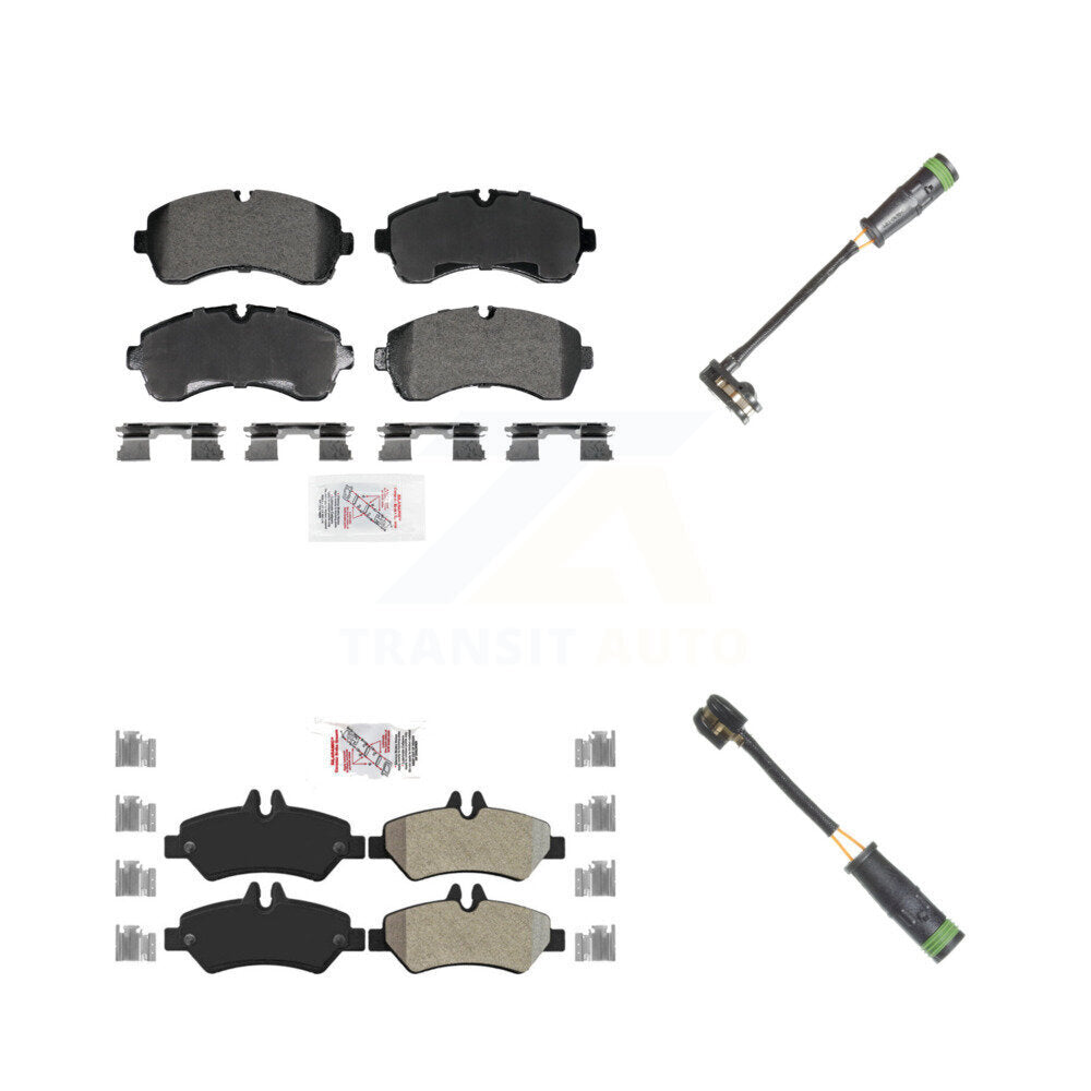 Ceramic Brake Pad And Wear Sensor Front Rear Kit For Mercedes-Benz Sprinter 3500
