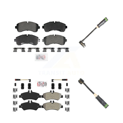 Ceramic Disc Brake Pads And Extra Wear Sensors Front Rear Kit For