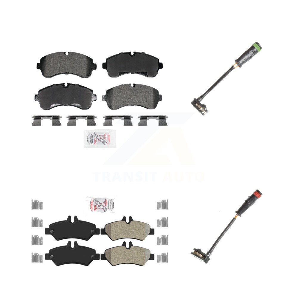 Ceramic Brake Pad And Wear Sensor Front Rear Kit For Mercedes-Benz Sprinter 3500