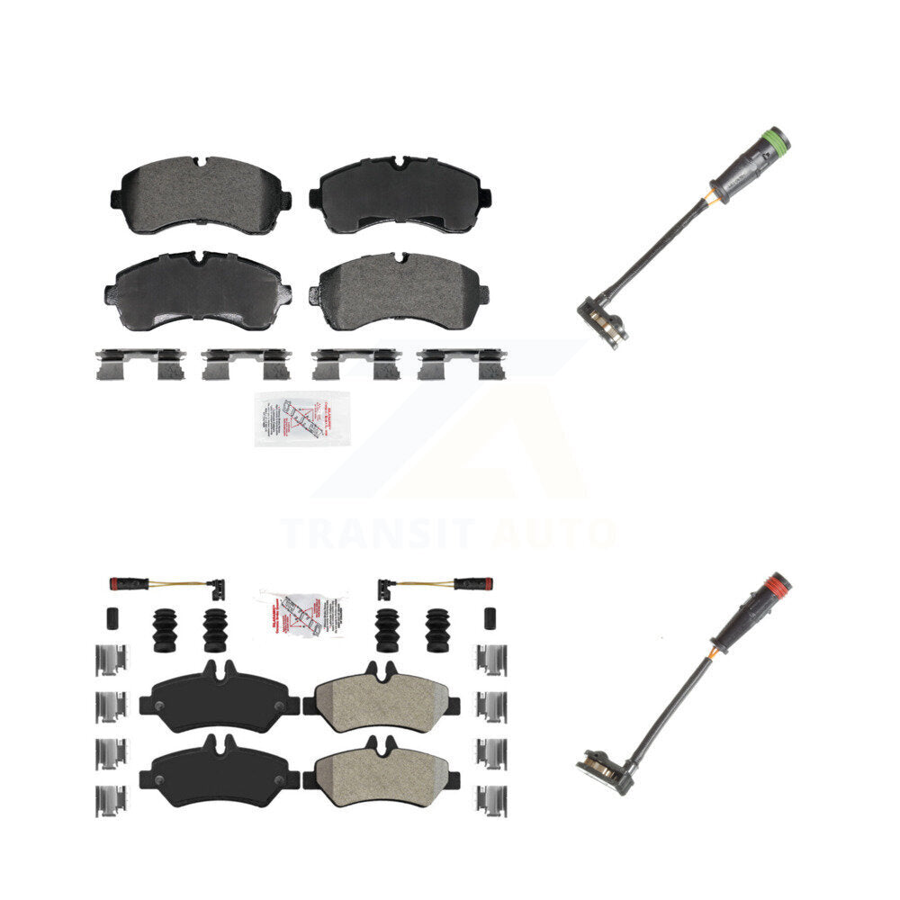 Ceramic Disc Brake Pads And Extra Wear Sensors Front Rear Kit For