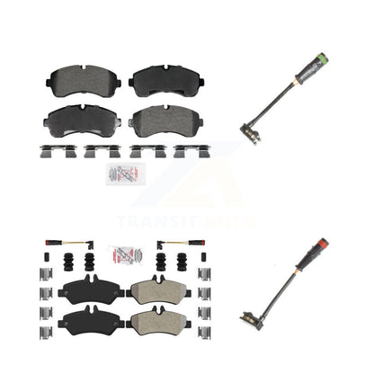 Ceramic Disc Brake Pads And Extra Wear Sensors Front Rear Kit For