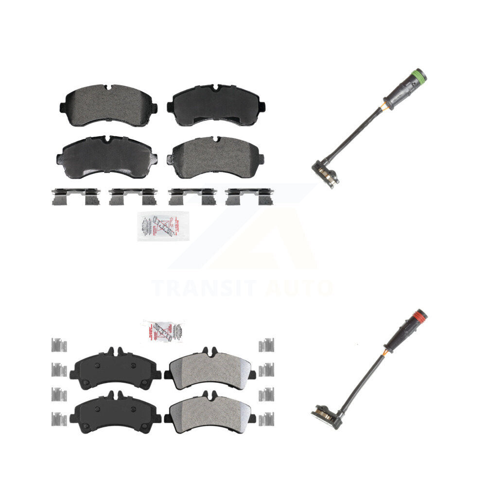 Ceramic Brake Pad And Wear Sensor Front Rear Kit For Mercedes-Benz Sprinter 3500