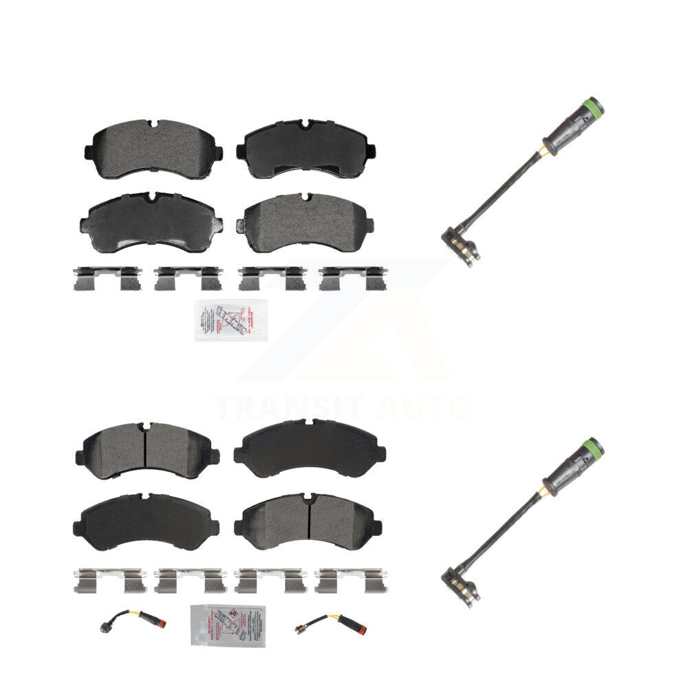 Ceramic Disc Brake Pads And Extra Wear Sensors Front Rear Kit For