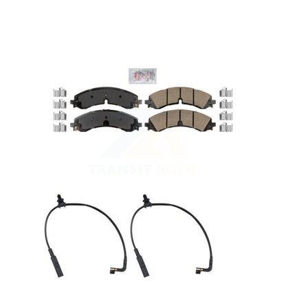 Ceramic Brake Pads & Wear Sensor Front Kit For GMC Chevrolet Sierra 2500 HD 3500