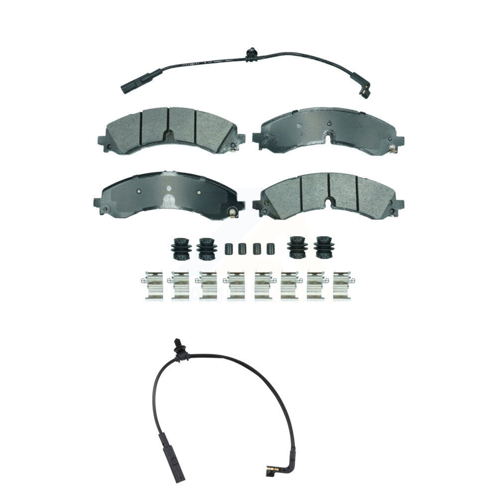 Ceramic Brake Pad & Extra Wear Sensor Front Kit For GMC Chevrolet Sierra 2500 HD