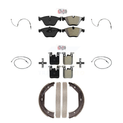 Ceramic Brake Pads Wear Sensor Front Rear Kit (7Pc) For BMW 335i Sedan with 3.0L