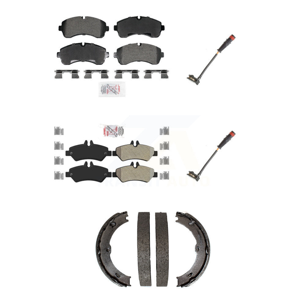 Ceramic Brake Pads Wear Sensor Front Rear Kit (5Pc) For Dodge Sprinter 3500 3.0L