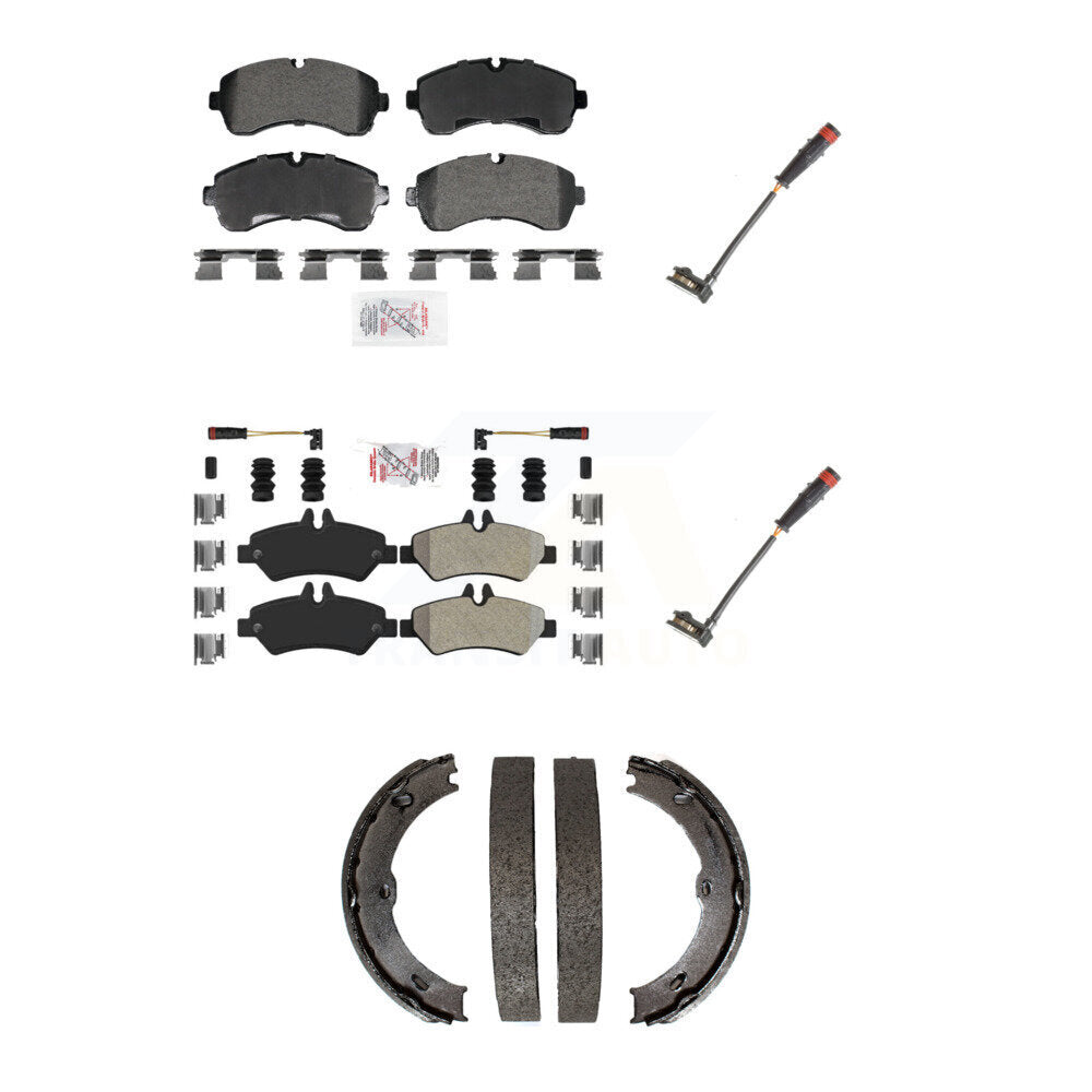 Ceramic Brake Pad Extra Wear Sensor Front Rear Kit (5Pc) For Dodge Sprinter 3500