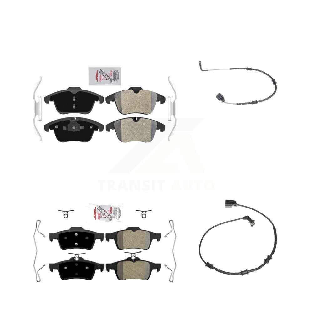 Ceramic Disc Brake Pads And Wear Sensors Front Rear Kit For Jaguar XF