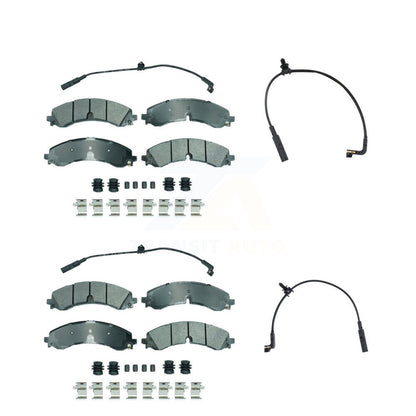 Ceramic Brake Pad Extra Wear Sensor Front Rear Kit For GMC Chevrolet Sierra 2500