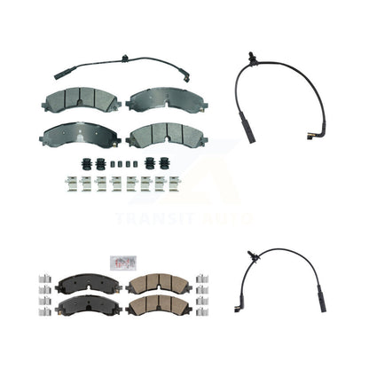 Ceramic Brake Pad Extra Wear Sensor Front Rear Kit For GMC Chevrolet Sierra 2500